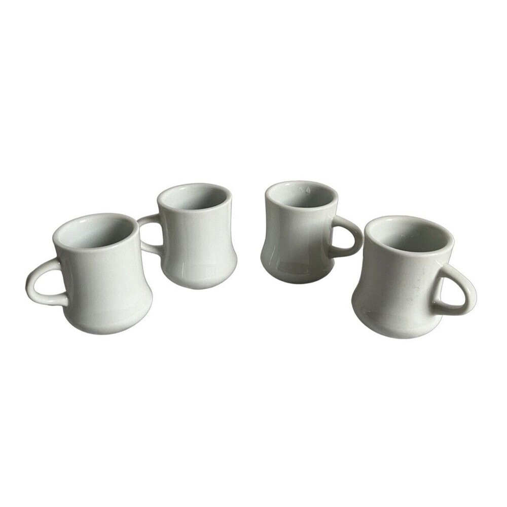 Cost Plus San Francisco Ceramic Coffee Mug Set of 4 White Vintage Made in Japan
